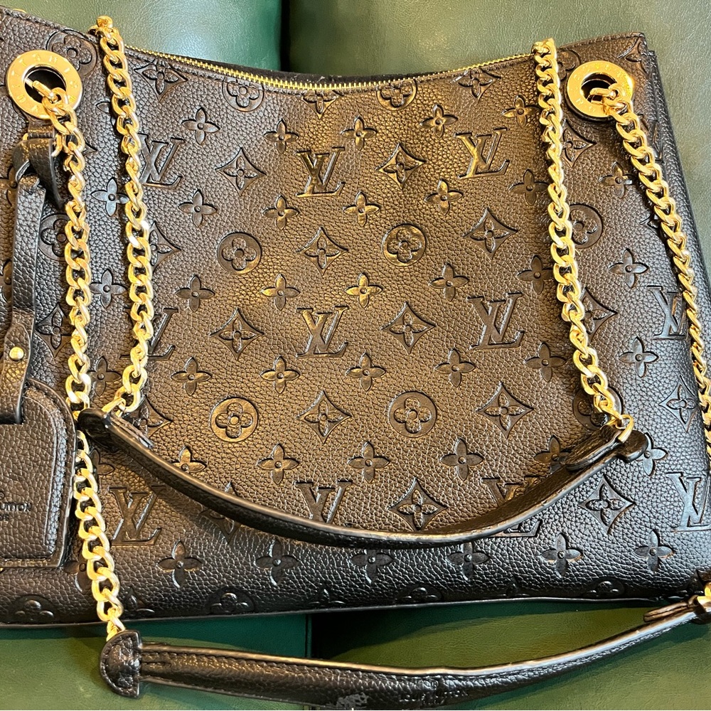 Louis Vuitton Black and Gold Shoulder Bag with Iconic Design